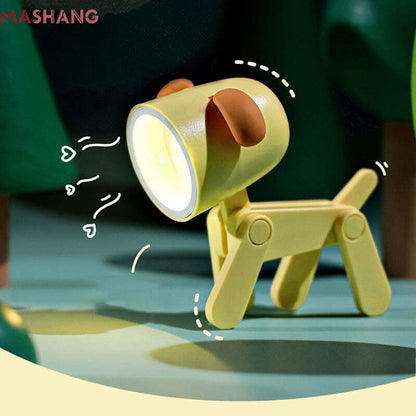 Mini Led Lamp Cute Dog Night Light for Bedroom Bedside Student Folding Table Lamp Desktop Ornament Room Decor Christmas Gift