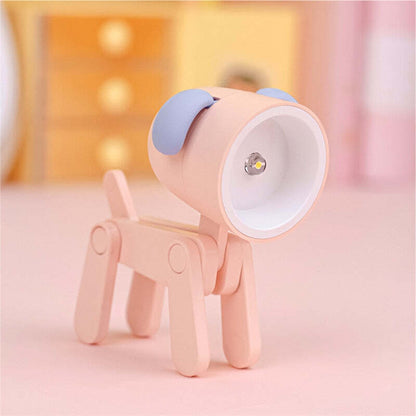 Mini Led Lamp Cute Dog Night Light for Bedroom Bedside Student Folding Table Lamp Desktop Ornament Room Decor Christmas Gift