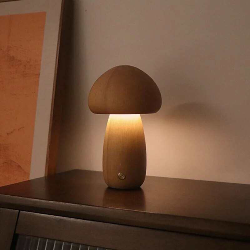 Wooden Mushroom Lamps