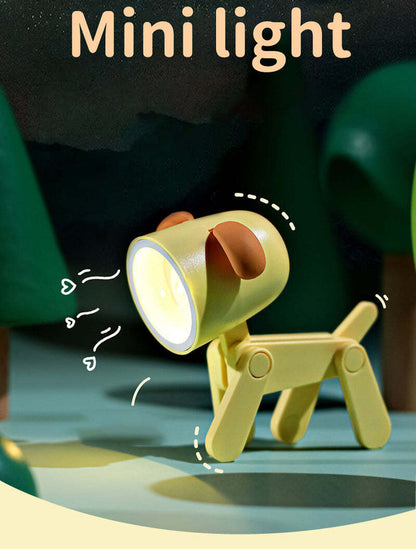 Mini Led Lamp Cute Dog Night Light for Bedroom Bedside Student Folding Table Lamp Desktop Ornament Room Decor Christmas Gift